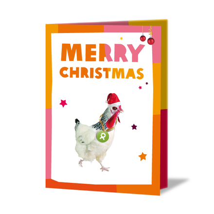 Geschenkkarte mit der Aufschrift: Merry Chrismas mit weihnachtlichen Motiven