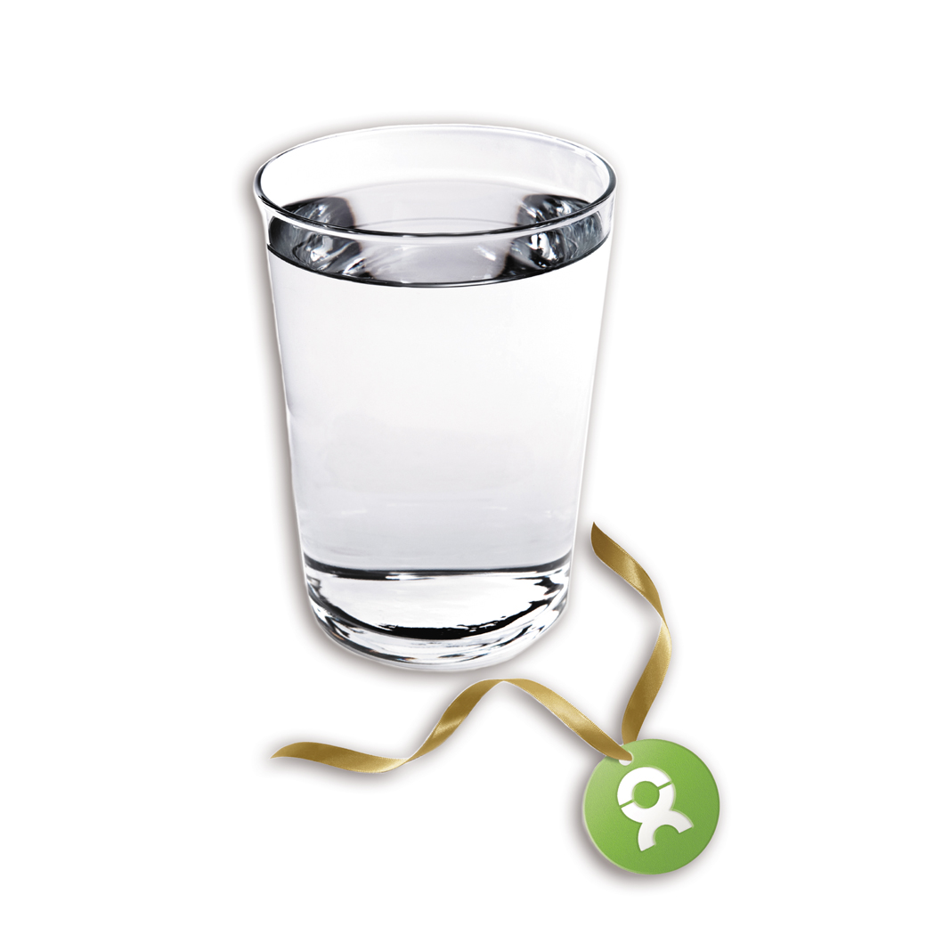 Beispiel Geschenk Spende Trinkwasser: Grafik von einem Glas Trinkwasser 